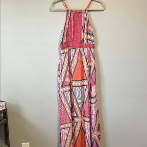 H&M Beaded Halter Boho Festival Maxi Dress Size 4